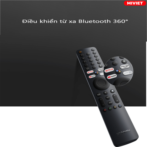 Dễ dàng điều khiển TV thông minh của bạn bằng điều khiển từ xa Bluetooth 360°.