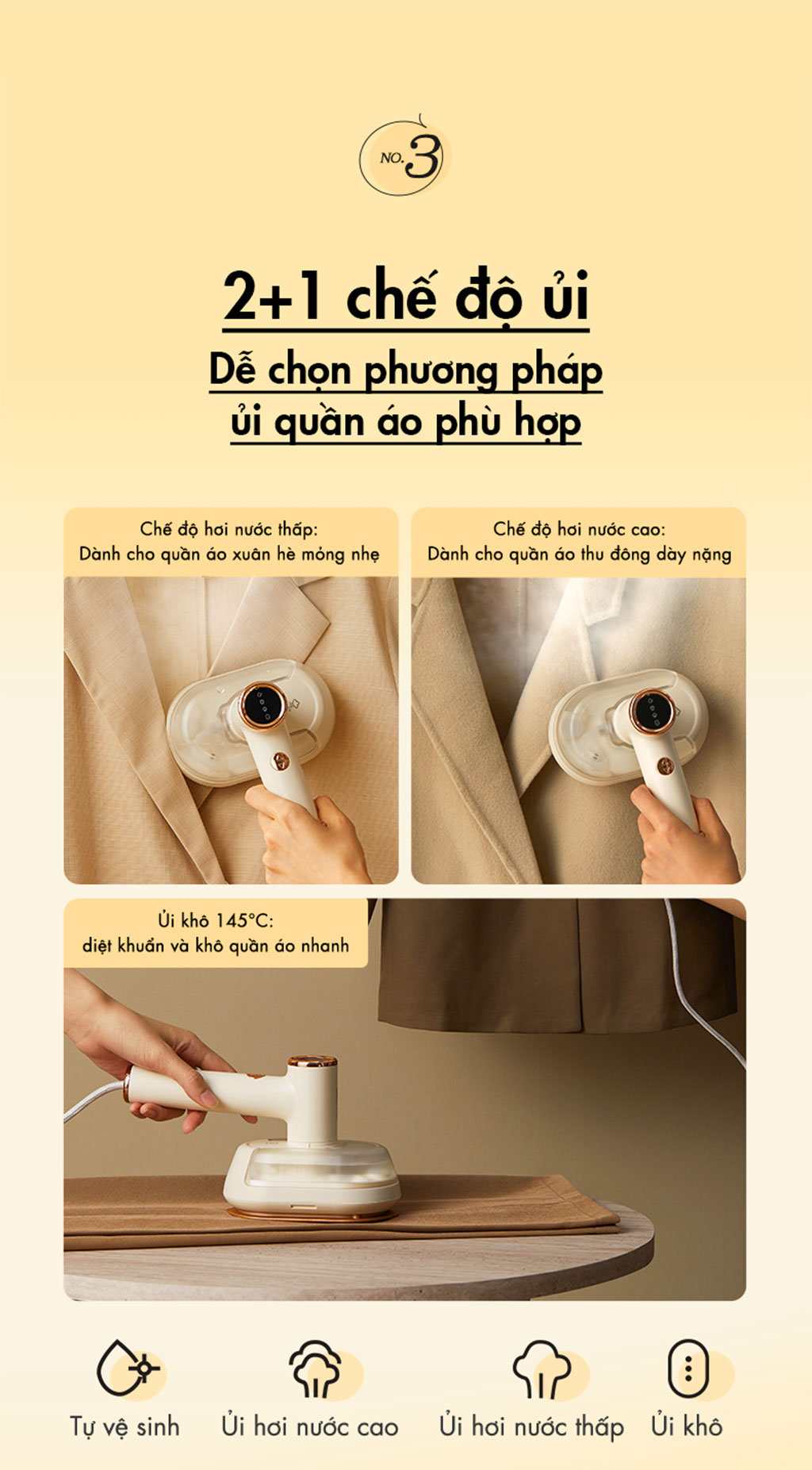 Bàn ủi hơi nước cầm tay đa năng Bear GTJ-A12Z2 - Hàng chính hãng - Tiếng Anh/Việt - BH 18 tháng - Full VAT