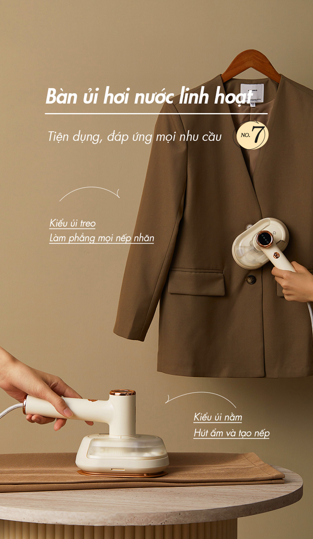 Bàn ủi hơi nước cầm tay đa năng Bear GTJ-A12Z2 - Hàng chính hãng - Tiếng Anh/Việt - BH 18 tháng - Full VAT