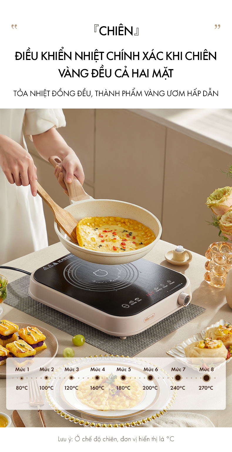 Bếp điện từ Bear (Bếp đơn) DCL-A22Q5 - Hàng chính hãng - Tiếng Anh/Việt - BH 18 Tháng - Full VAT