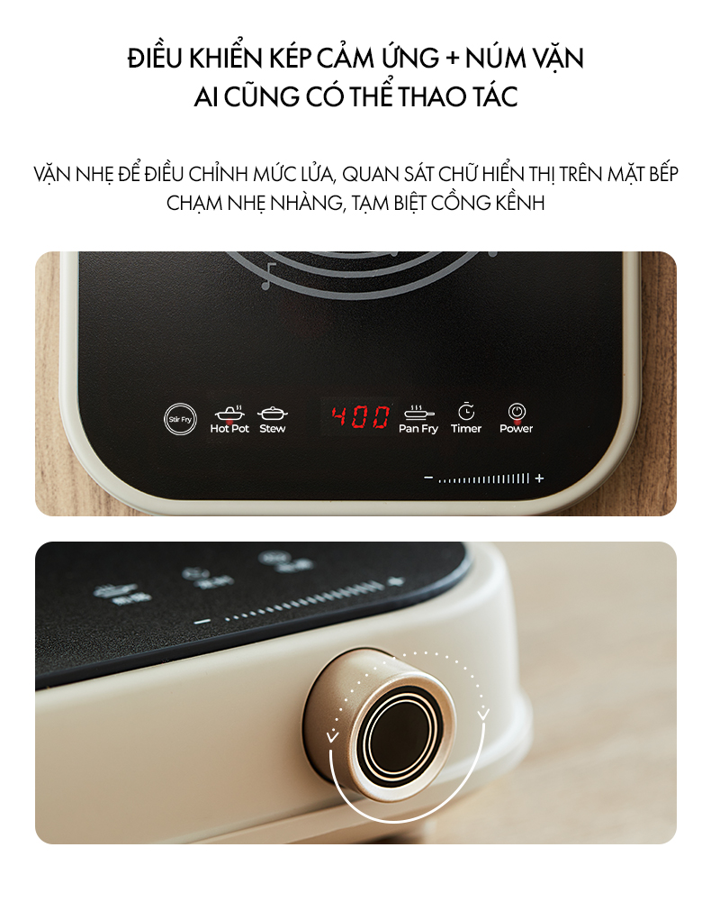 Bếp điện từ Bear (Bếp đơn) DCL-A22Q5 - Hàng chính hãng - Tiếng Anh/Việt - BH 18 Tháng - Full VAT
