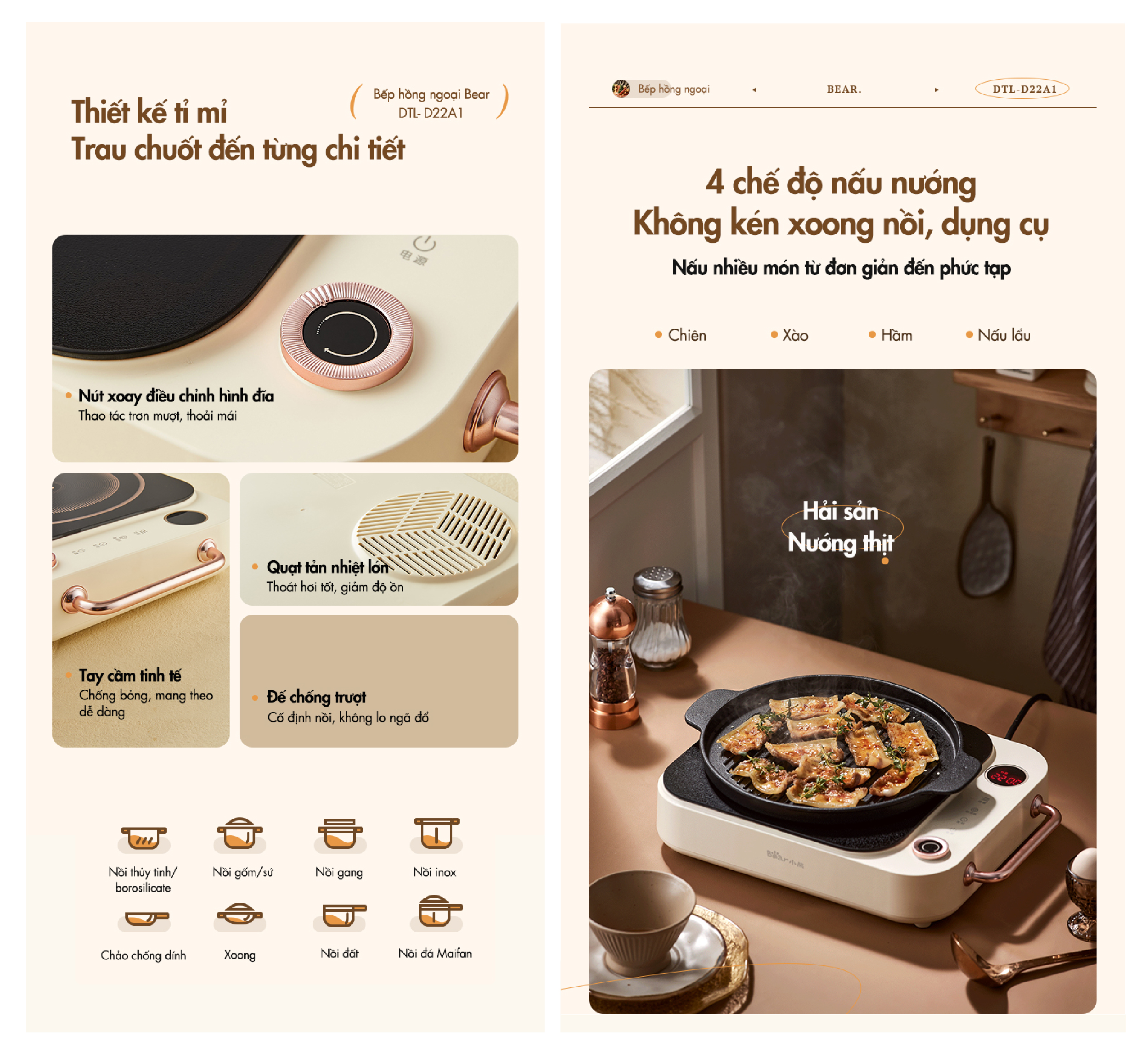 Bếp hồng ngoại cao cấp Bear DTL-D22A1 - Hàng chính hãng - Tiếng Anh/Việt - BH 18 tháng - Full VAT Bếp hồng ngoại cao cấp Bear DTL-D22A1 - Hàng chính hãng - Tiếng Anh/Việt - BH 18 tháng - Full VAT