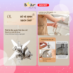 Máy làm sữa hạt đa năng Bear PBJ-D08T1 - Hàng chính hãng - Tiếng Anh/Việt - BH 18 tháng - Full Vat