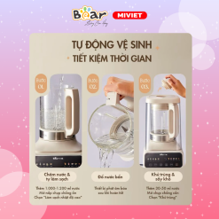 Máy làm sữa hạt đa năng Bear PBJ-D08T1 - Hàng chính hãng - Tiếng Anh/Việt - BH 18 tháng - Full Vat
