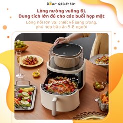 Nồi chiên không dầu Bear QZG-F15G1 - Hàng chính hãng - Tiếng Anh/Việt - BH 18 tháng - Full VAT