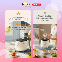 Nồi cơm điện mini Bear DFB-C16K1 (1,6 lít) - Hàng chính hãng - Tiếng Anh/Việt - BH 18 tháng - Full VAT Nồi cơm điện mini Bear DFB-C16K1 (1,6 lít) - Hàng chính hãng - Tiếng Anh/Việt - BH 18 tháng - Full VAT