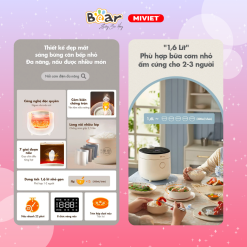 Nồi cơm điện mini Bear DFB-C16K1 (1,6 lít) - Hàng chính hãng - Tiếng Anh/Việt - BH 18 tháng - Full VAT Nồi cơm điện mini Bear DFB-C16K1 (1,6 lít) - Hàng chính hãng - Tiếng Anh/Việt - BH 18 tháng - Full VAT