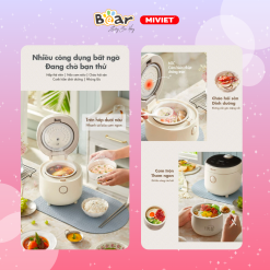 Nồi cơm điện mini Bear DFB-C16K1 (1,6 lít) - Hàng chính hãng - Tiếng Anh/Việt - BH 18 tháng - Full VAT Nồi cơm điện mini Bear DFB-C16K1 (1,6 lít) - Hàng chính hãng - Tiếng Anh/Việt - BH 18 tháng - Full VAT