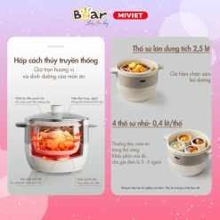 Nồi nấu chậm đa năng Bear DDZ-B25Q3 - Hàng chính hãng - Tiếng Anh/Việt - BH 18 tháng - Full Vat Nồi nấu chậm đa năng Bear DDZ-B25Q3 - Hàng chính hãng - Tiếng Anh/Việt - BH 18 tháng - Full Vat