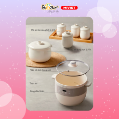 Nồi nấu chậm đa năng Bear DDZ-B25Q3 - Hàng chính hãng - Tiếng Anh/Việt - BH 18 tháng - Full Vat Nồi nấu chậm đa năng Bear DDZ-B25Q3 - Hàng chính hãng - Tiếng Anh/Việt - BH 18 tháng - Full Vat
