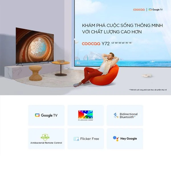 Google Tivi Coocaa 50Y72 4K 50 inch - Quốc Tế - Hàng Chính Hãng Google Tivi Coocaa 50Y72 4K 50 inch - Quốc Tế - Hàng Chính Hãng