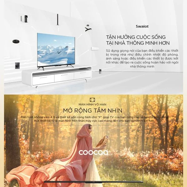 Google Tivi Coocaa 65Y72 4K 65 inch - Quốc Tế - Hãng chính hãng