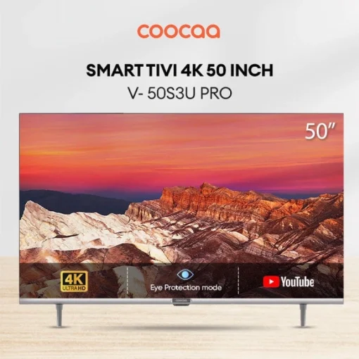 Smart Tivi Coocaa 50S3U Pro 4K 50 inch - Quốc Tế - Hàng chính hãng