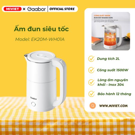 Ấm đun siêu tốc Gaabor EK20M-WH01A chính hãng