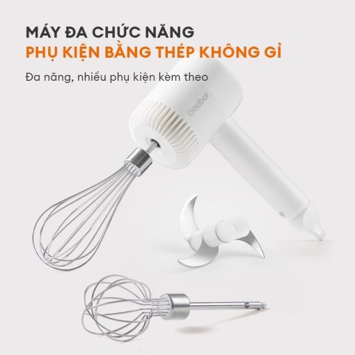 Máy đánh trứng đa năng Gaabor GE-M03D phụ kiện bằng thép không gỉ