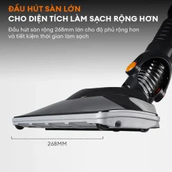 Máy hút bụi có dây Gaabor VCW16M-BK01A đầu hút sàn lớn
