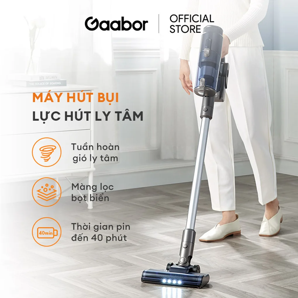 Máy hút bụi không dây Gaabor VCL10E-BK01A Máy hút bụi không dây Gaabor VCL10E-BK01A ly tâm