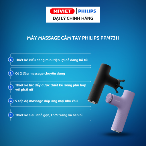 Máy massage cầm tay mini PHILIPS PPM7311 - chính hãng