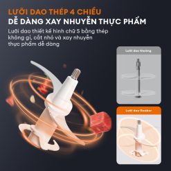 Máy xay thịt đa năng Gaabor MG20M-BE01A lưỡi dao thép 4 chiều