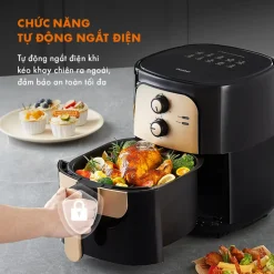 Nồi chiên không dầu Gaabor AF65M-BK01A dung tích 6.5L Nồi chiên không dầu AF65M-BK01A tự động ngắt điện