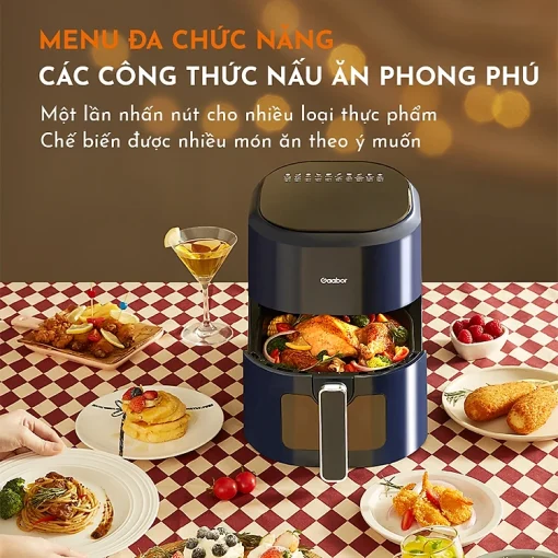 Menu chức năng nồi chiên không dầu Gaabor GA-E5D01