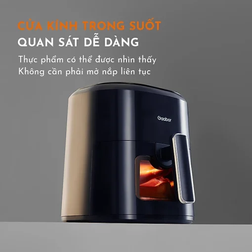 Nồi chiên không dầu Gaabor GA-E5D01 cửa kính trong suốt