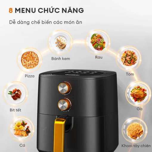 Nồi chiên không dầu Gaabor GA-M6A 8 menu chức năng