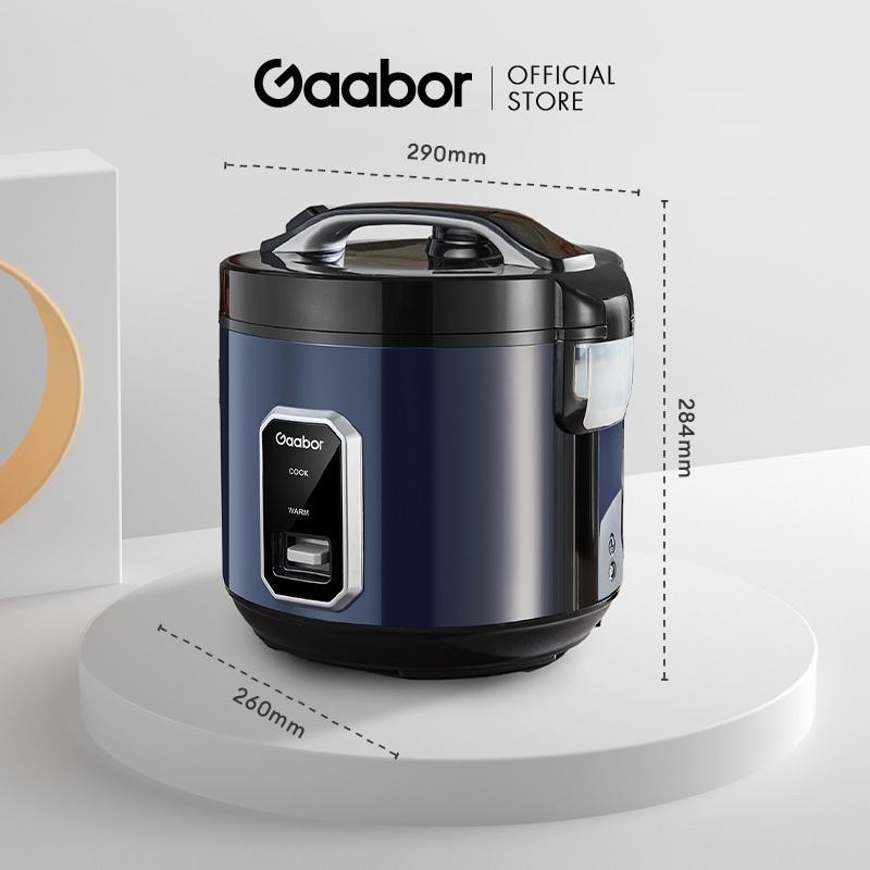 Nồi cơm điện nắp gài Gaabor RC50M-BE01A dung tích 5L Kích thước nồi cơm điện nắp gài Gaabor RC50M-BE01A