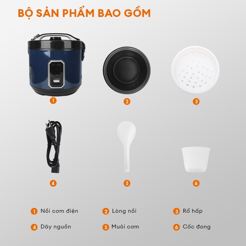 Nồi cơm điện nắp gài Gaabor RC50M-BE01A dung tích 5L Bội phụ kiện nồi cơm điện nắp gài Gaabor RC50M-BE01A