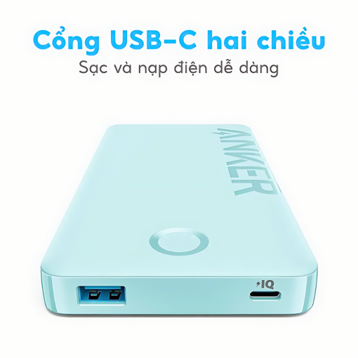 Sạc dự phòng Anker 323 10000mah A1334 cổng usb 2 chiều