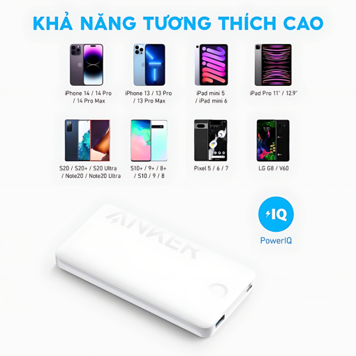 Sạc dự phòng Anker 323 10000mah A1334 khả năng tương thích cao