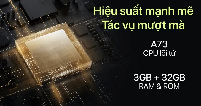 Bộ xử lý chip A73 lõi tứ mạnh mẽ