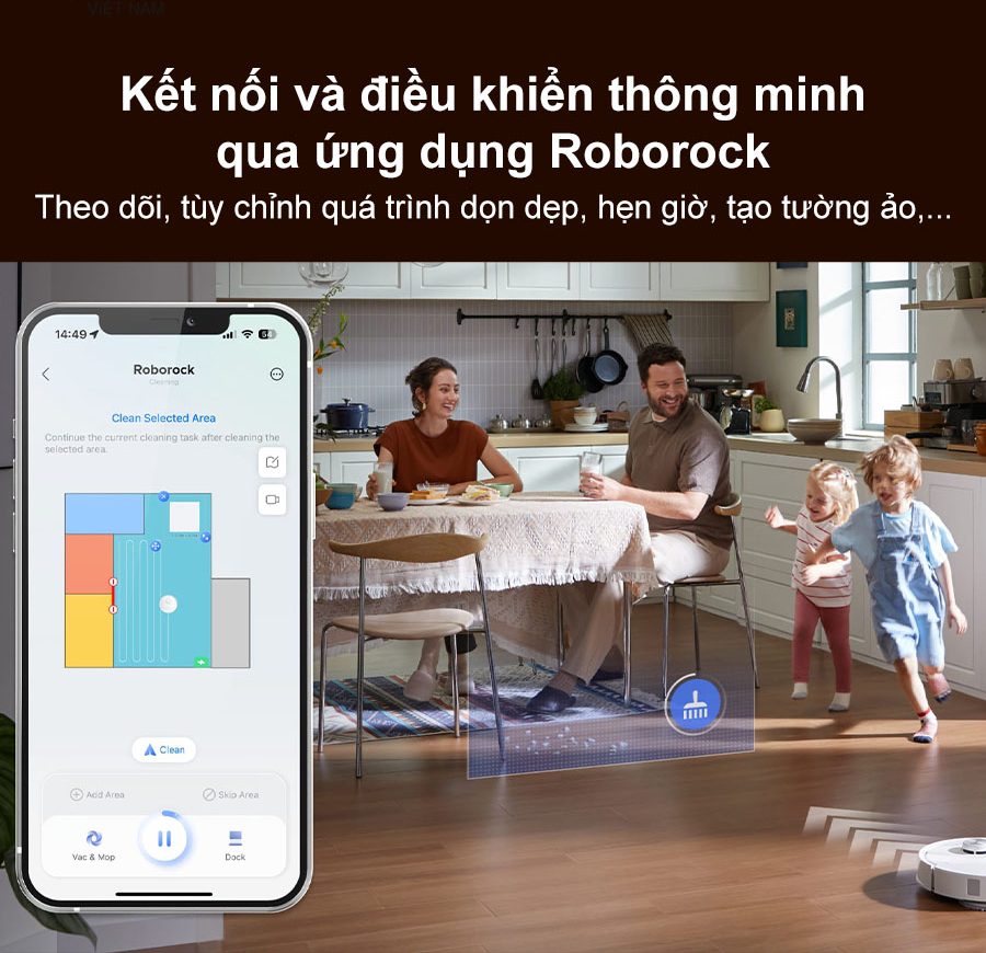 Điều khiển từ xa qua ứng dụng Roborock