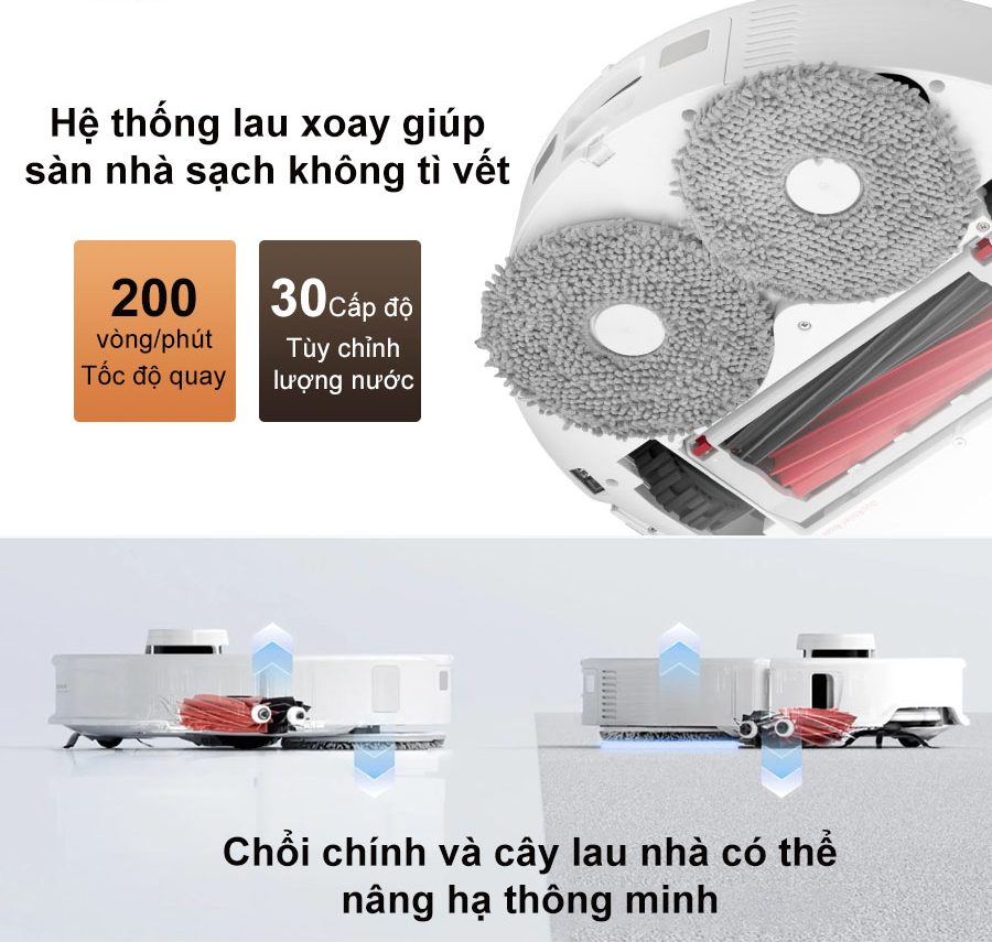 Hệ thống lau xoay đánh bật mọi vết bẩn