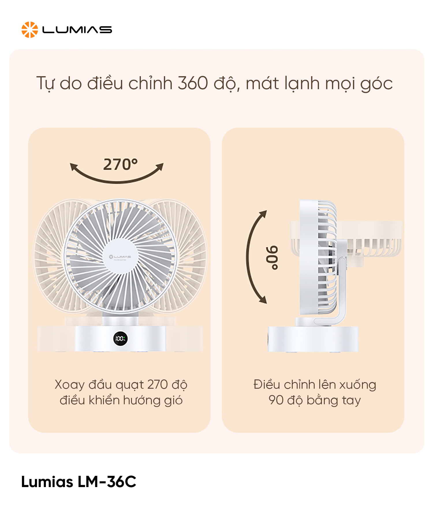 Tự do điều chỉnh 360 độ