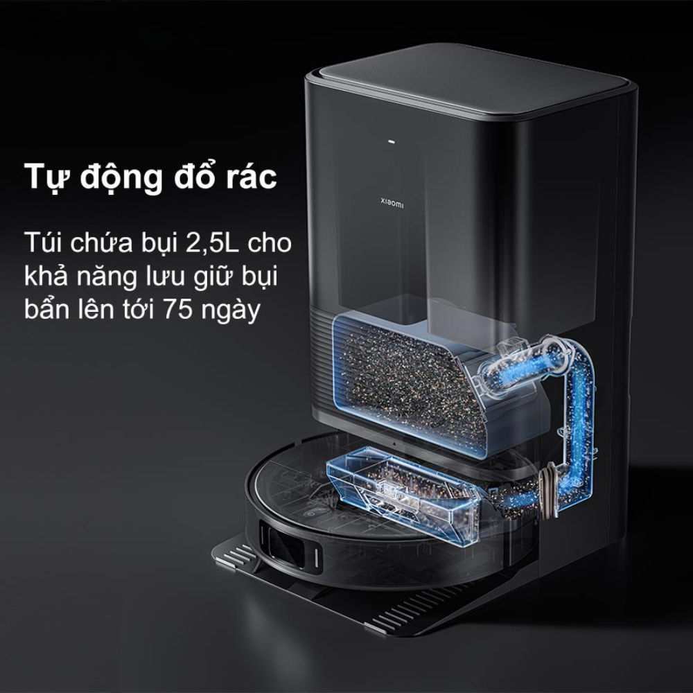 Tự động đổ rác, lưu trữ bụi lên tới 75 ngày