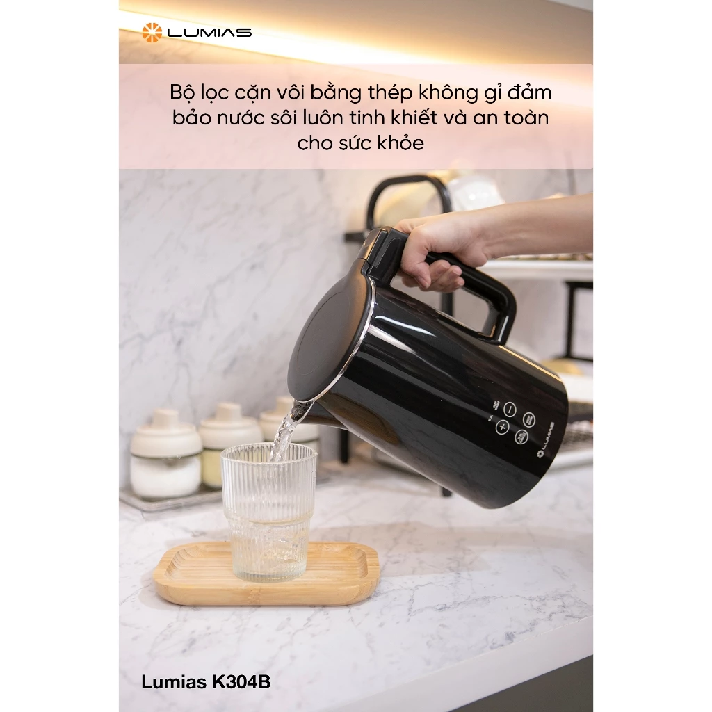 Ấm siêu tốc Lumias K304B 1,5L - Chính hãng Ấm siêu tốc Lumias K304B