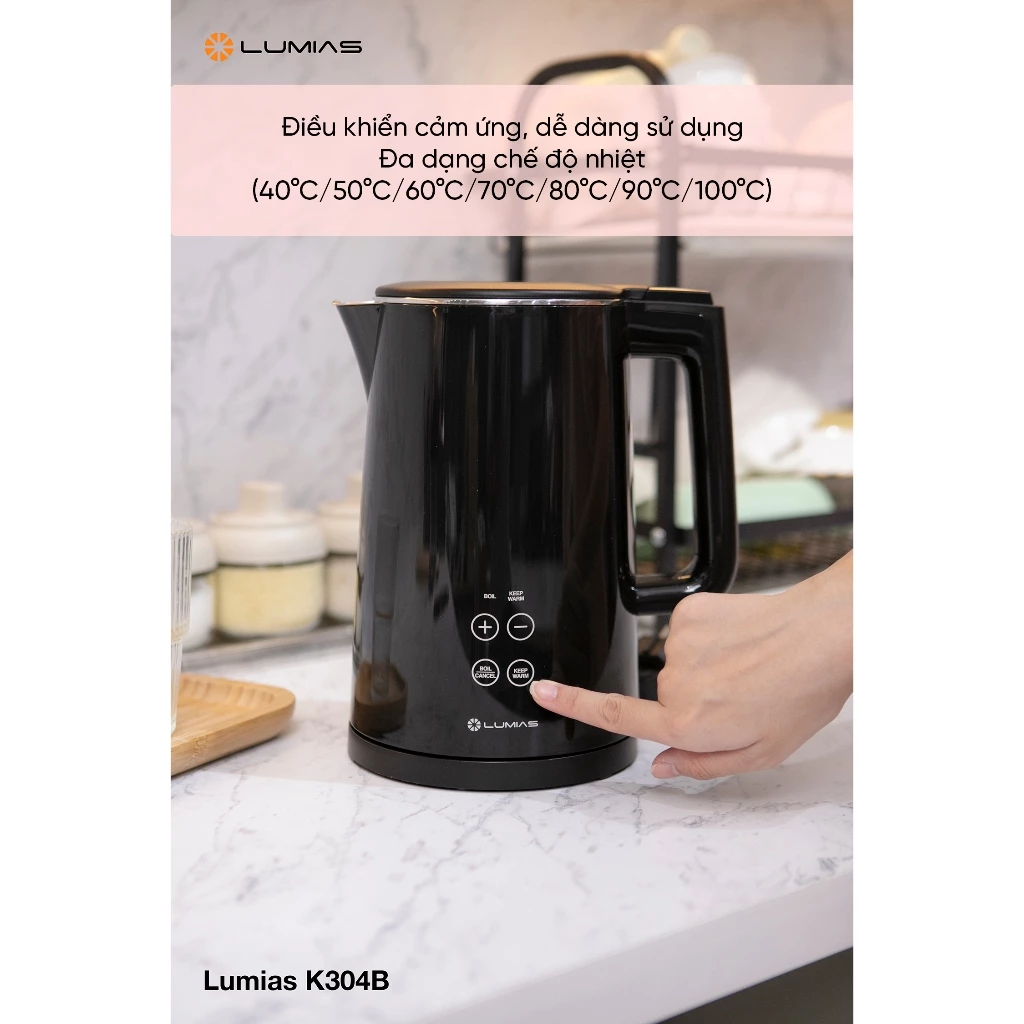 Ấm siêu tốc Lumias K304B 1,5L - Chính hãng Ấm siêu tốc Lumias K304B