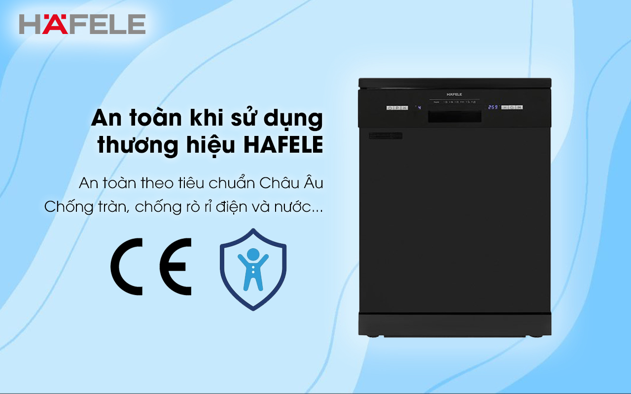 HAFELE HDW-F601B – 535.29.670 – Máy rửa chén độc lập (14 bộ bát đĩa) – Chính hãng – BH 24 tháng Máy rửa chén độc lập HAFELE HDW-F601B An toàn khi sử dụng thương hiệu HAFELE