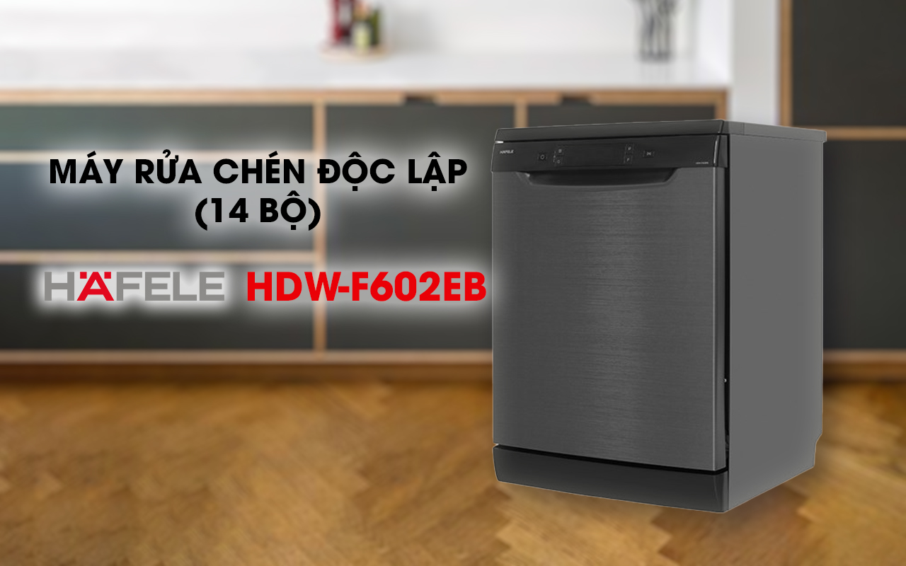 HAFELE HDW-F602EB – 538.21.360 – Máy rửa chén độc lập (14 bộ bát đĩa) – Chính hãng – BH 24 tháng Máy rửa chén độc lập HAFELE HDW-F602EB 14 bộ
