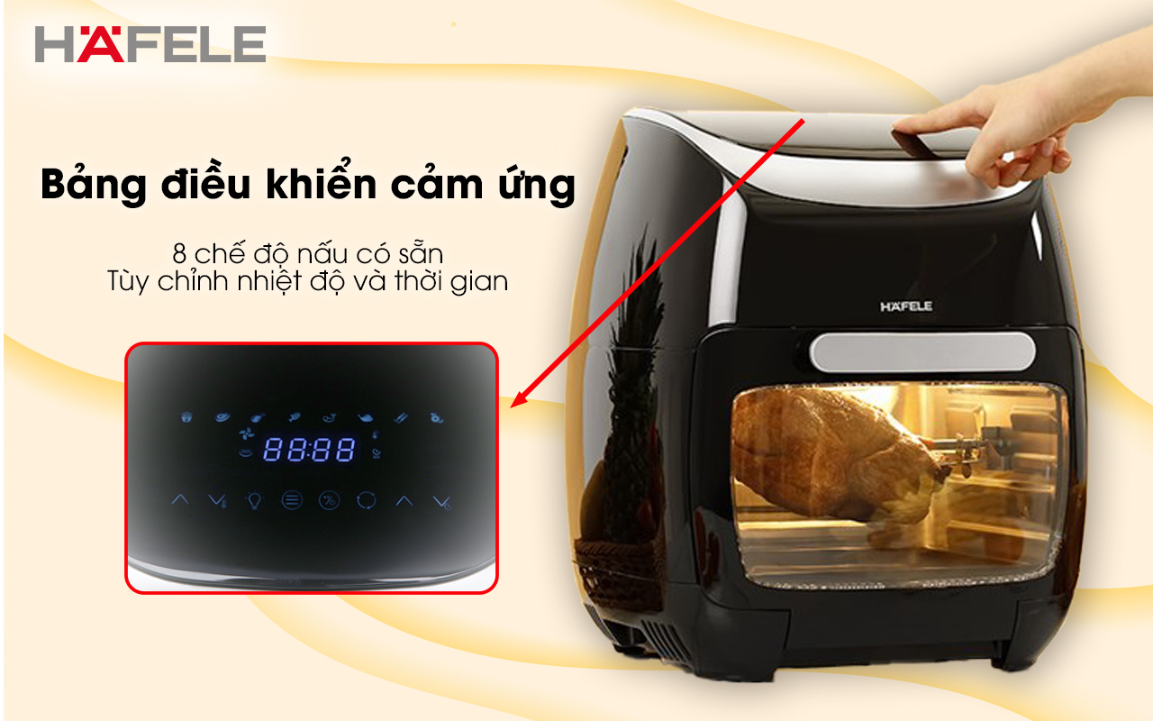 HAFELE HS-AF1102B – Nồi chiên không dầu 11 lít – Chính hãng – BH 24 tháng Nồi chiên không dầu HAFELE HS-AF1102B bảng điều khiển cảm ứng