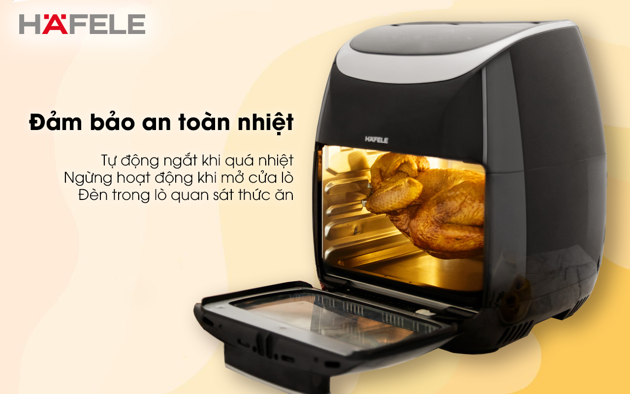 HAFELE HS-AF1102B – Nồi chiên không dầu 11 lít – Chính hãng – BH 24 tháng Nồi chiên không dầu HAFELE HS-AF1102B an toàn nhiệt