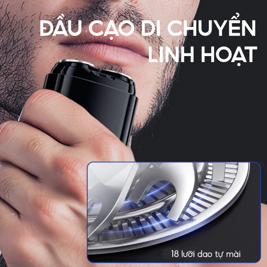 Đầu cạo di chuyển linh hoạt