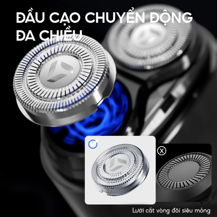 Đầu cạo 2D chuyển động 3 chiều