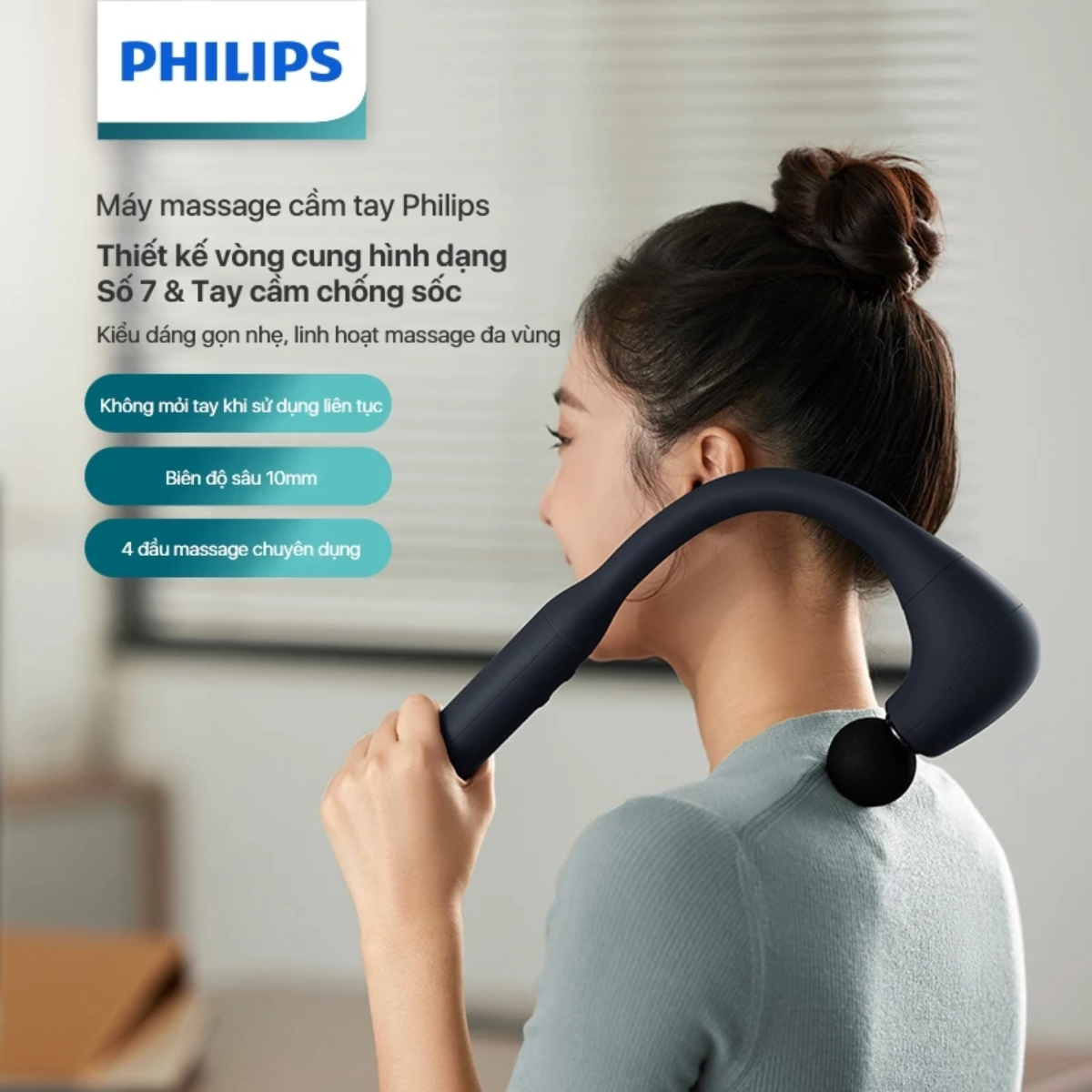 Máy massage cầm tay PHILIPS PPM7331 - Chính hãng Máy massage cầm tay PHILIPS PPM7331 - Chính hãng - Ảnh 7