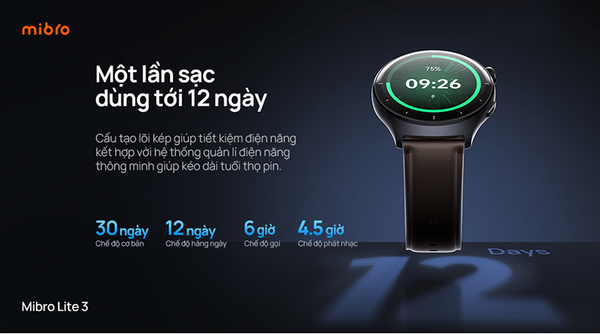 Đồng hồ thông minh Mibro Lite 3 XPAW020 – BH 12 tháng – Chính hãng Đồng hồ thông minh Mibro Lite 3 dung lượng pin khủng