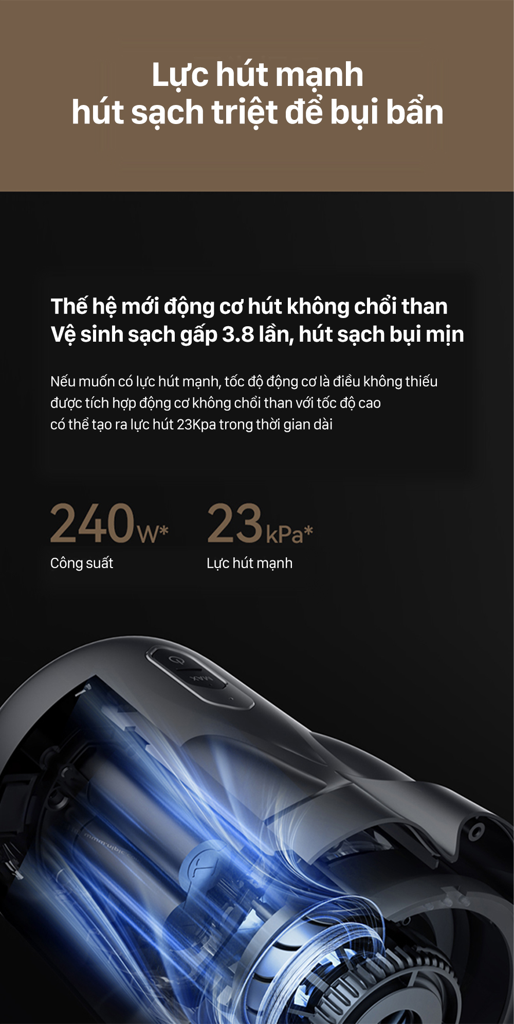 Máy hút bụi cầm tay không dây Deerma T30W - Chính hãng