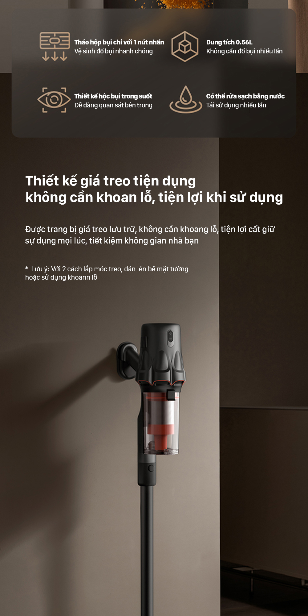 Máy hút bụi cầm tay không dây Deerma T30W - Chính hãng