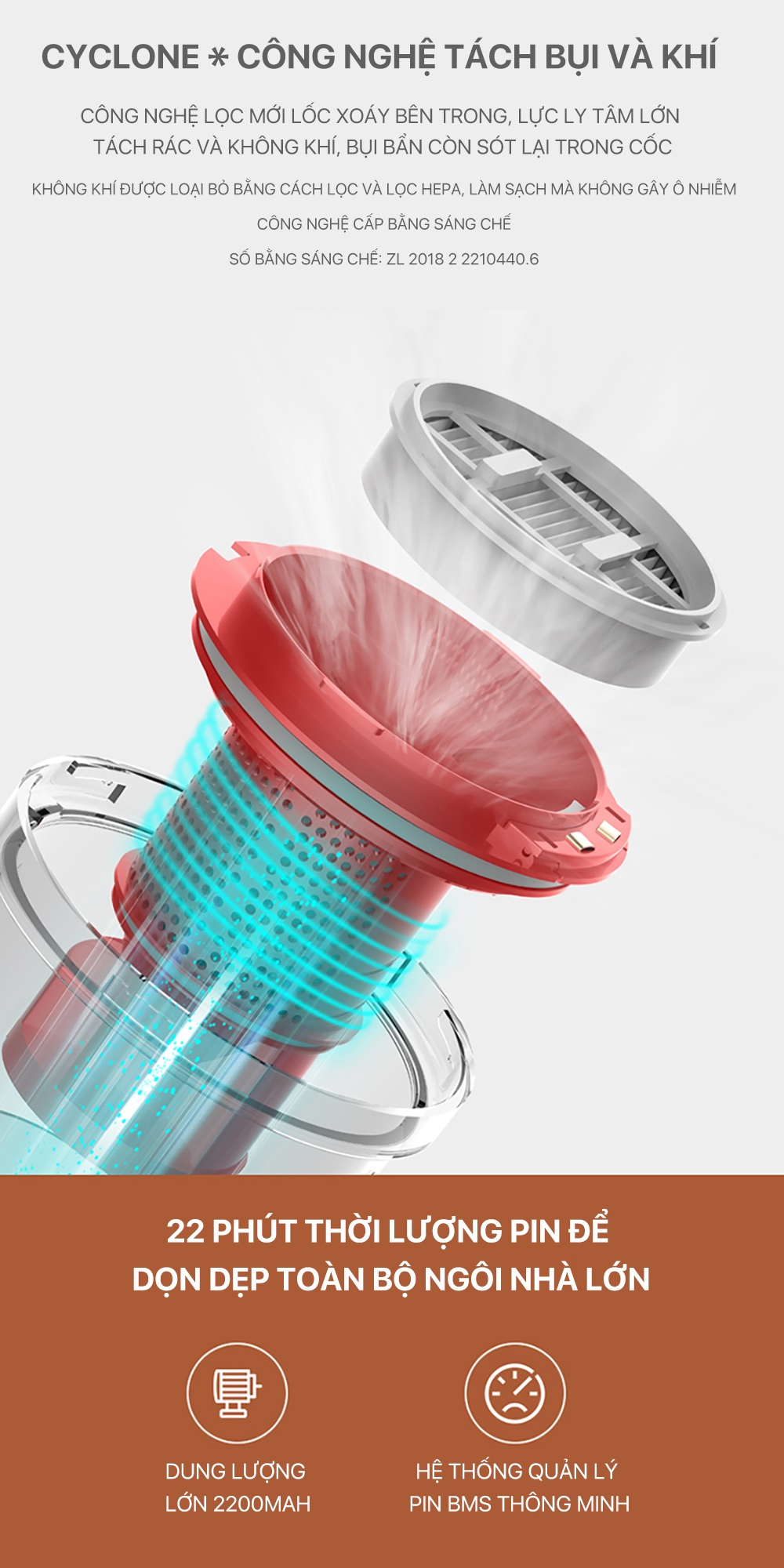 Máy hút bụi cầm tay không dây Deerma VC20Plus - Chính hãng