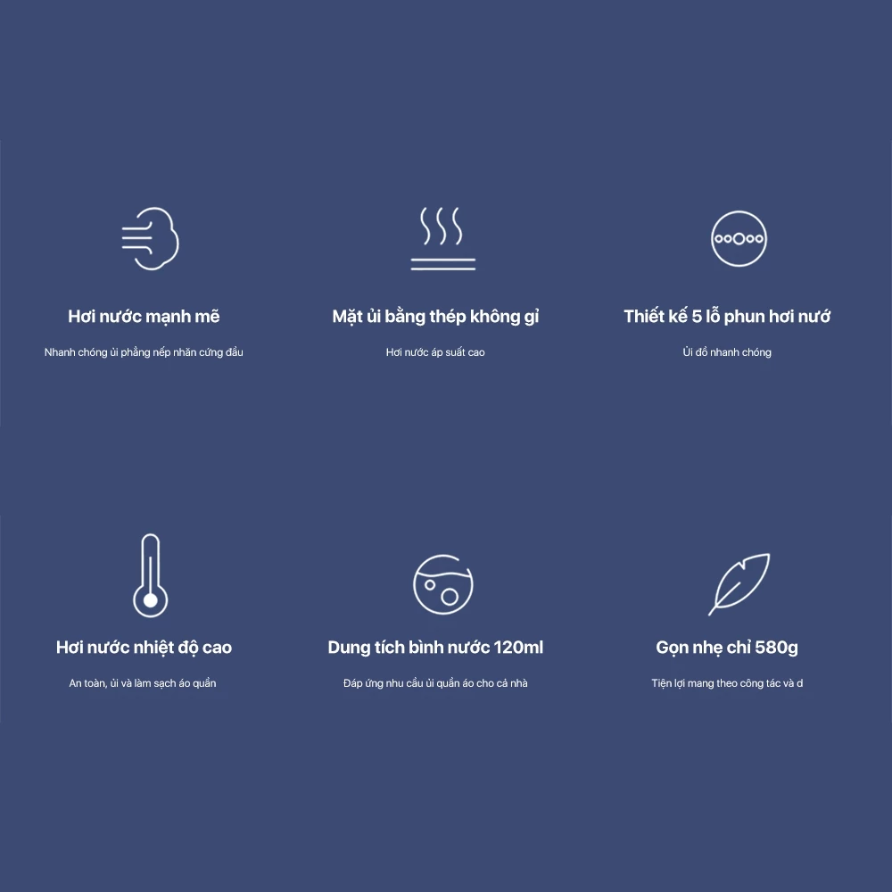 Bàn ủi hơi nước cầm tay Deerma GT10W Bàn ủi hơi nước cầm tay Deerma GT10W